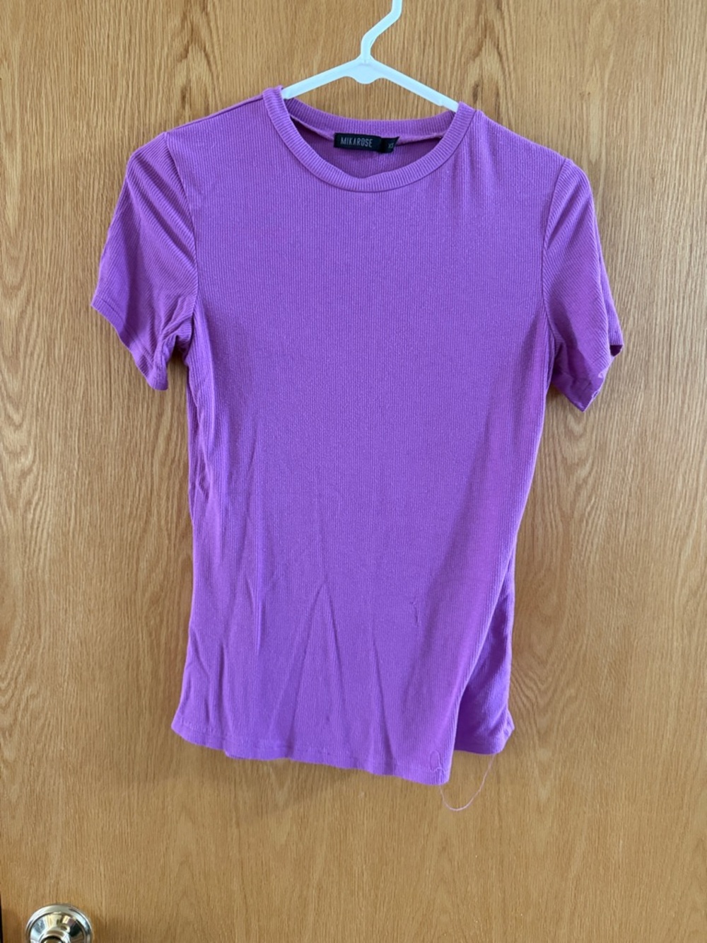 MikaRose Purple Ribbed Short Sleeve Tee
